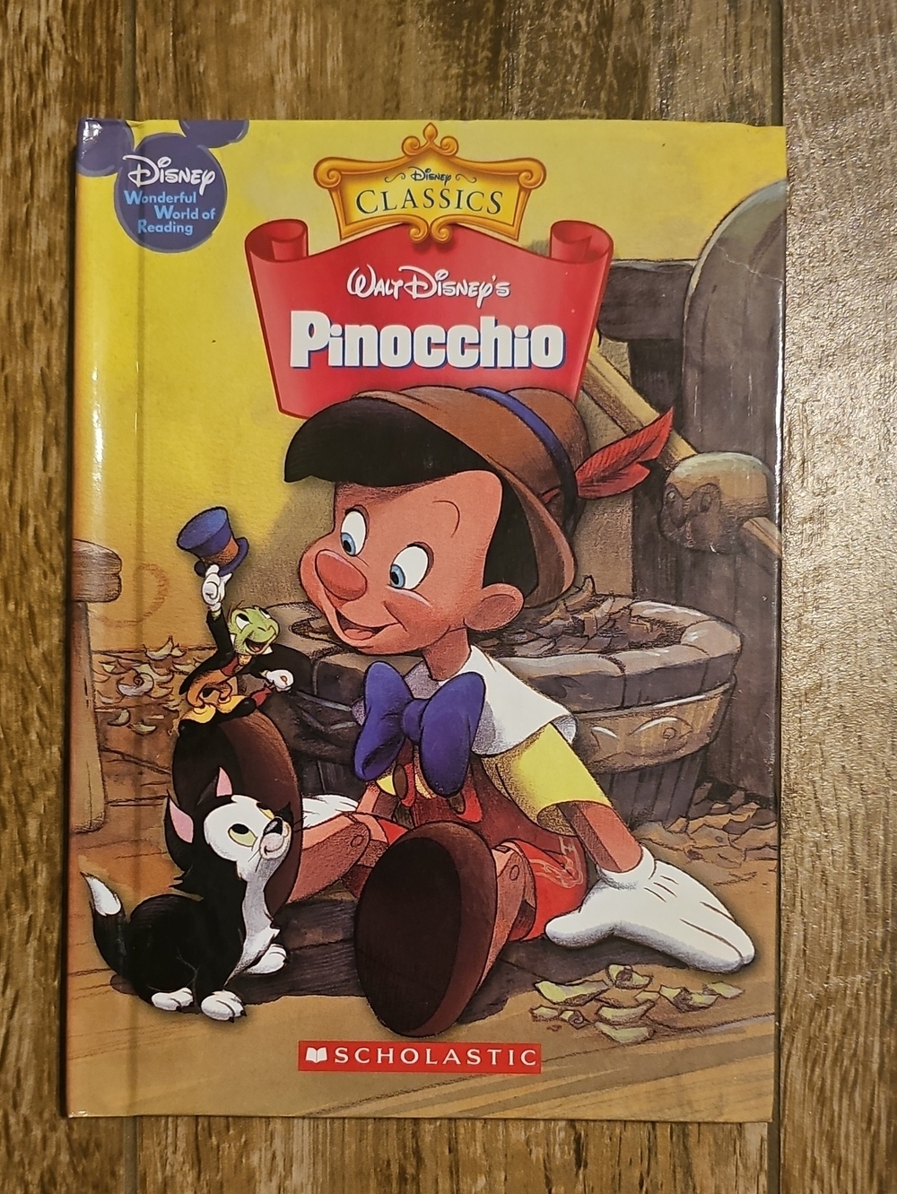 Walt Disney's Pinocchio Hardcover Book - Yellow Cover